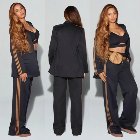 Adidas x Ivy Park Logo 3 Strip Pull-On Athleisure Suit Pants - Picture 1 of 12